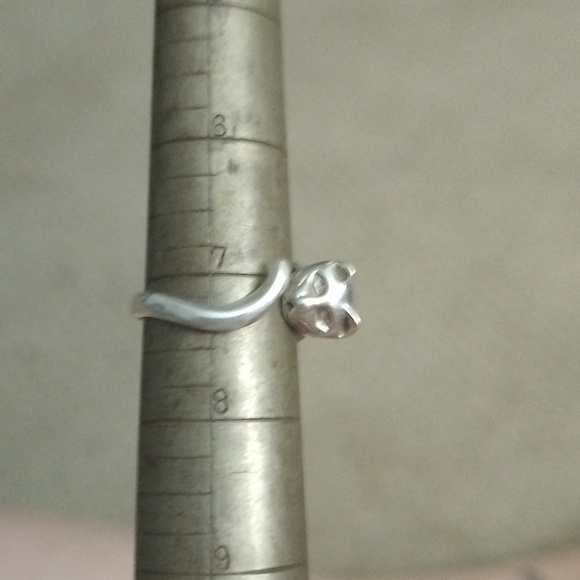 Vtg. Sterling Silver Signed Handcrafted Cat wrap around Ring size 7 - Picture 7 of 7